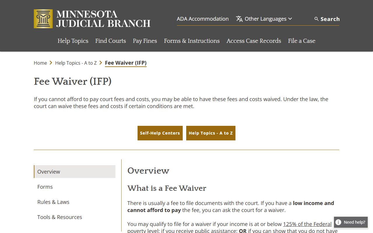 Isanti County court administration records fee waiver and certified copy information