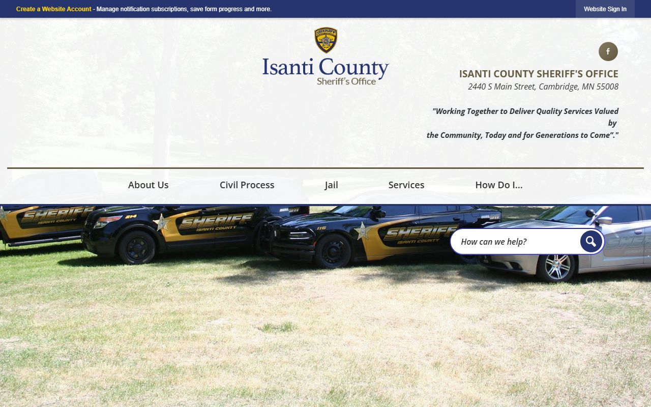 Isanti County arrest records Sheriff's Office page