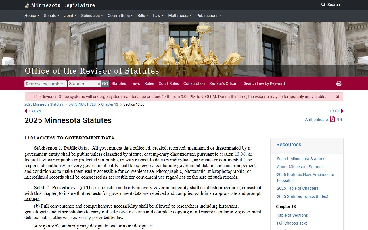 Isanti County court records Minnesota Government Data Practices Act source