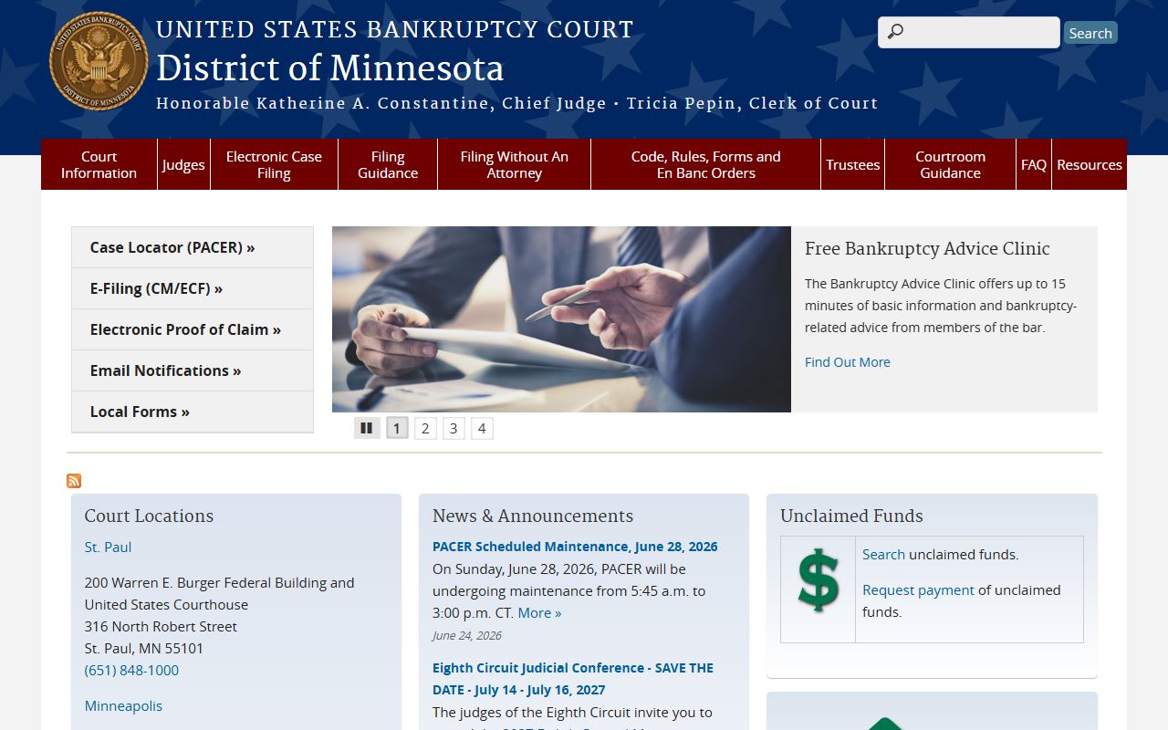 Isanti County District Court records and U.S. Bankruptcy Court District of Minnesota
