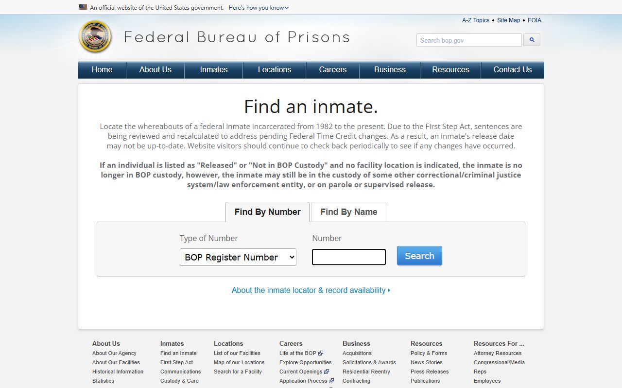 Isanti County inmate records federal Bureau of Prisons locator