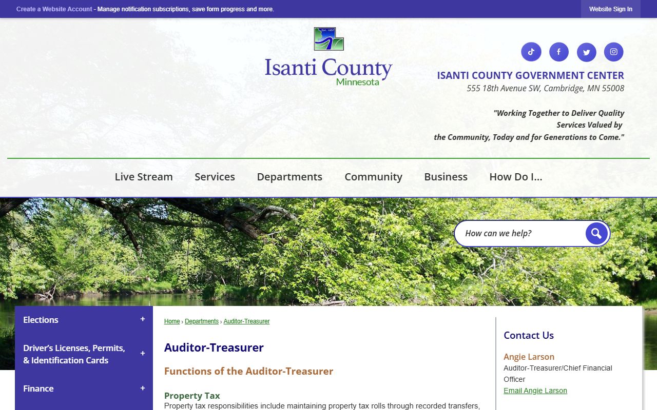 Isanti County marriage and divorce records Auditor-Treasurer office