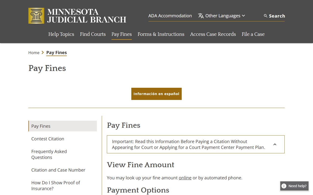 Isanti County traffic court records pay fines and citation information